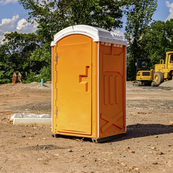 how often are the portable restrooms cleaned and serviced during a rental period in Hugheston